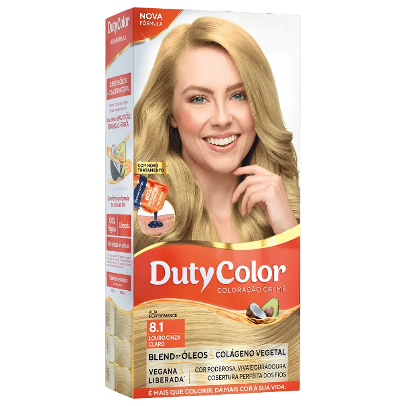 Coloração Duty Color Louro Cinza Claro - 8.1