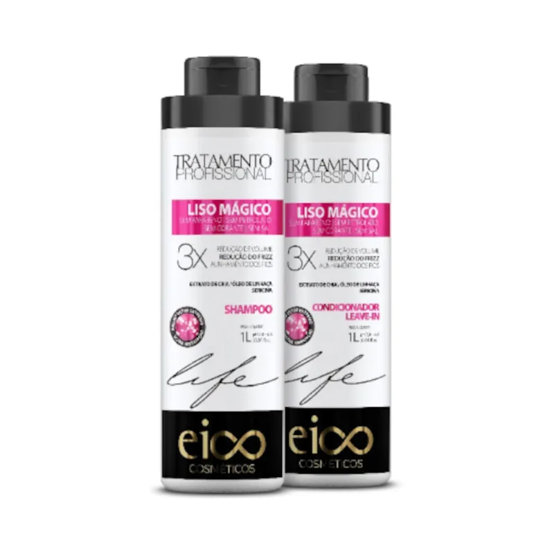 KIT EICO LIFE LISO MAGICO SHAMPOO+CONDICIONADOR 1L