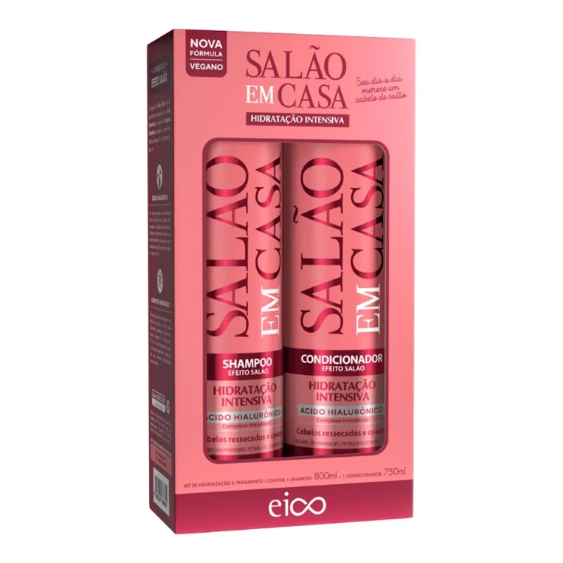 Kit Shampoo Eico Salão em Casa Hidratação Intensiva 800ml