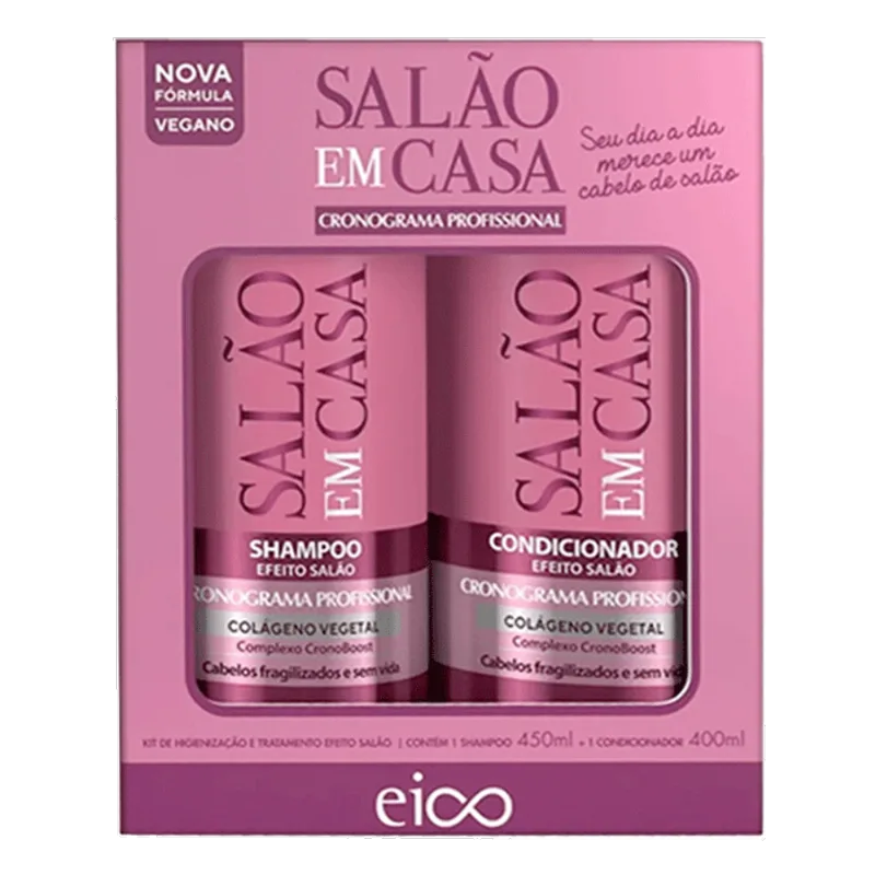 Kit Shampoo Eico Salão em Casa Cronograma Profissional 450ml