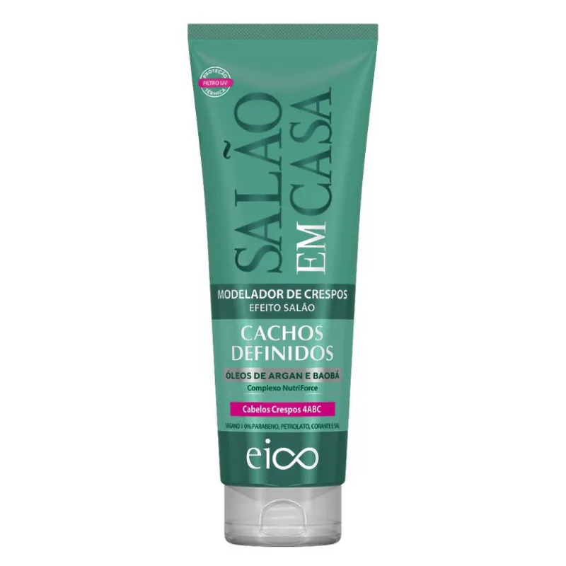 Modelador De Crespos Eico Salão Em Casa Cachos Definidos Crespos 4ABC 250ml