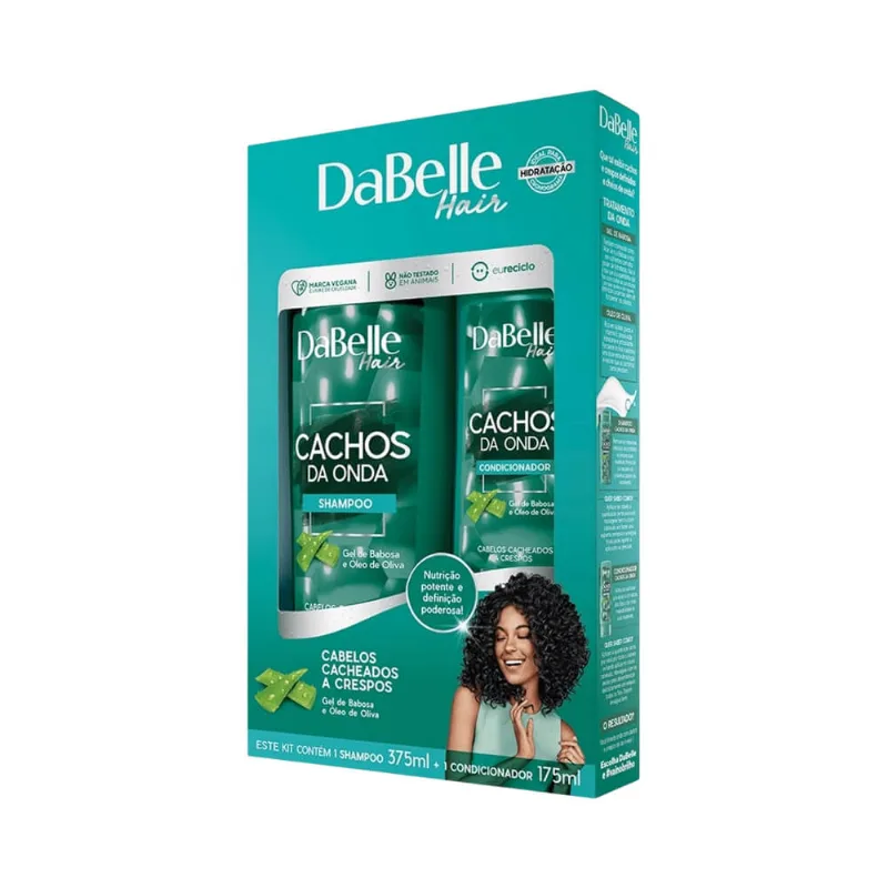 Kit Dabelle Shampoo 375ml + Condicionador 175ml Cachos da Onda KIT SH+COND.DABELLE HAIR 550ML CACHOS DA