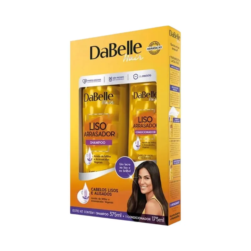Kit Dabelle Shampoo 375ml + Condicionador 175ml Liso Arrasador KIT SH+COND.DABELLE HAIR 550ML LISO ARRA