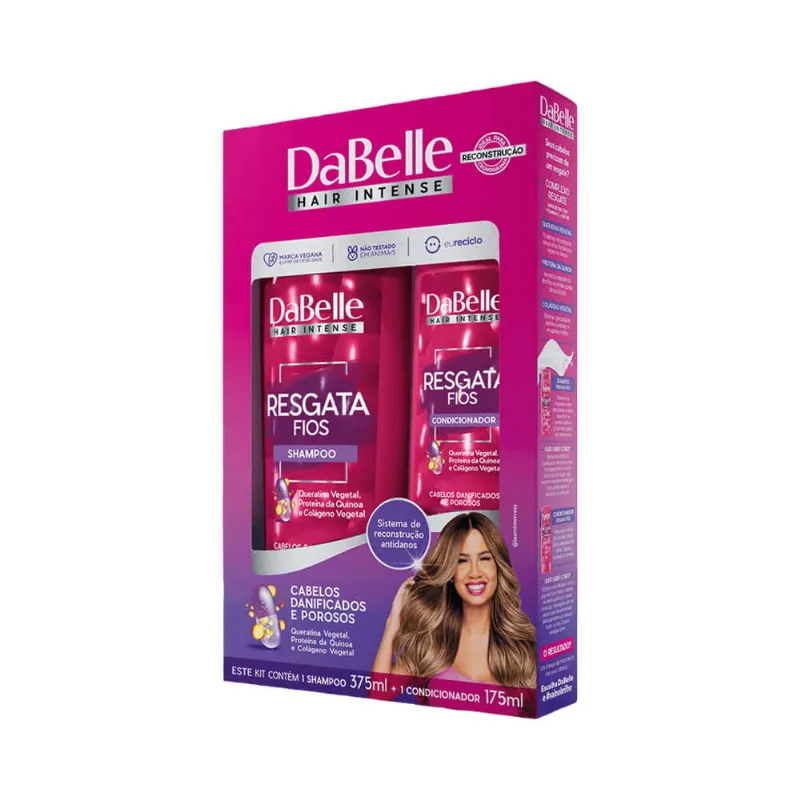 Kit Dabelle Shampoo 175ml + Condicionador 375ml Resgata Fios KIT SH+COND.DABELLE HAIR 550ML RESGATA F