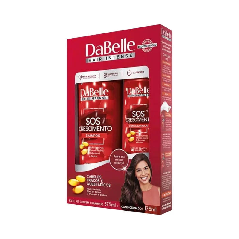 Kit Dabelle Shampoo 375ml + Condicionador 175ml SOS Crescimento KIT SH+COND.DABELLE HAIR 550ML SOS CRESC