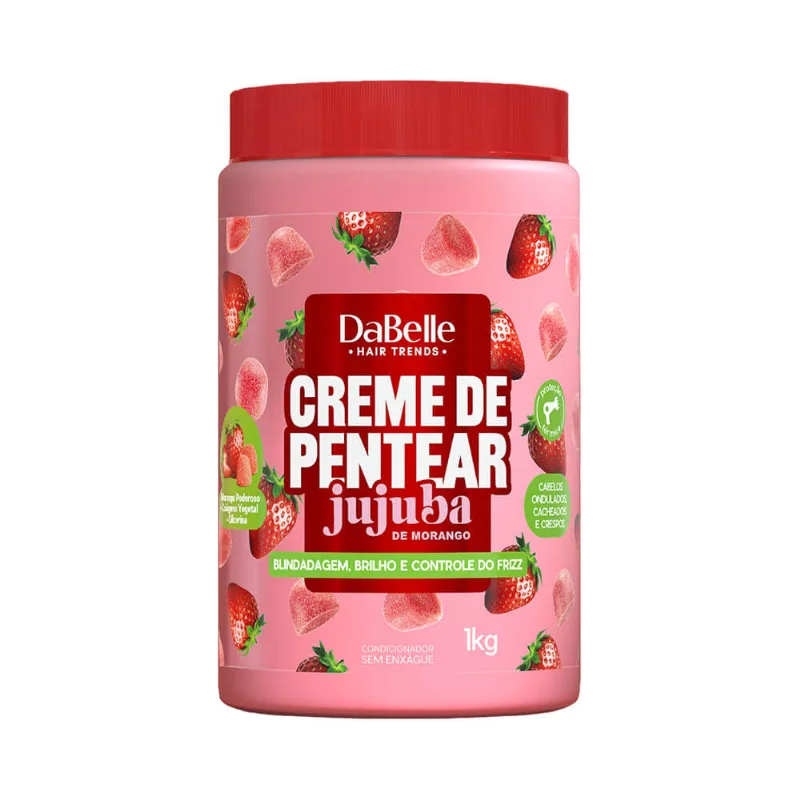 Creme de Pentear Dabelle Jujuba Morango 1kg Cr Pent Dabelle 1kg Jujuba Morango
