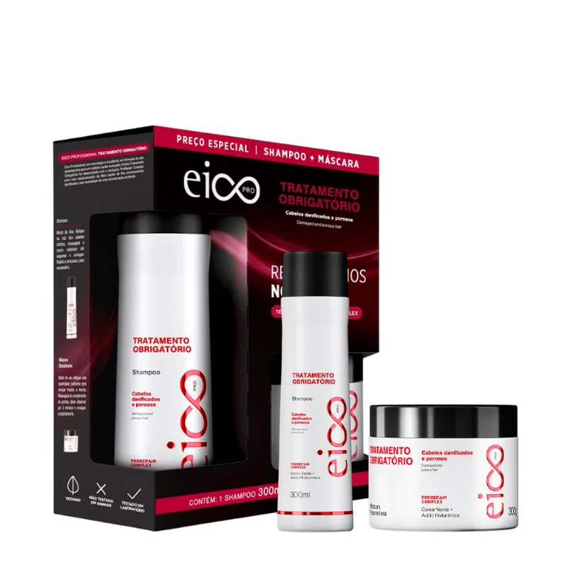 Kit Eico Pro Tratamento Obrigatório - Shampoo 300ml + Máscara 300g