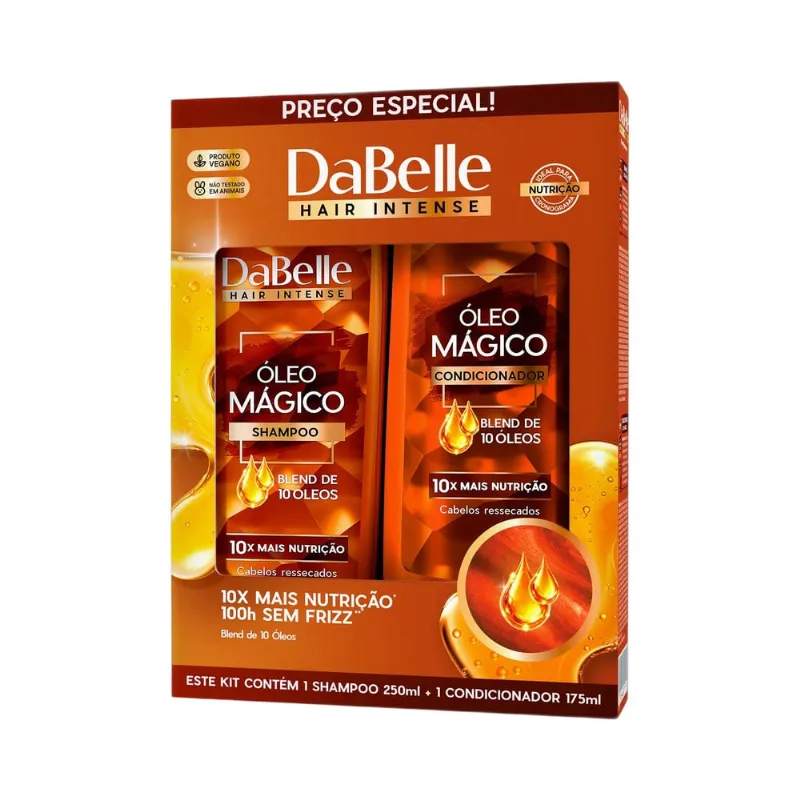 Kit Dabelle Shampoo 410ml + Condicionador 175ml Óleo Mágico Kit Dabelle Sh+Cond 585ml Oleo Magico