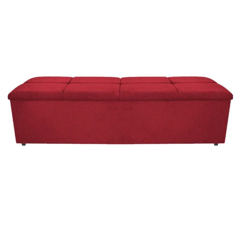 Calçadeira Munique 140cm Casal Vermelho - Não Disponível - Móveis