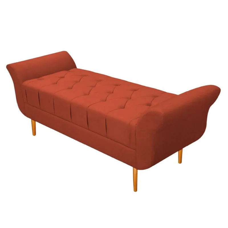 Recamier Ari 100 Cm Solteiro Suede Terracota - OUTRAS - Colchões