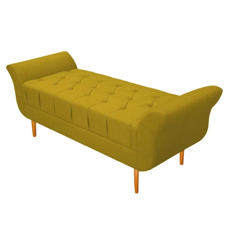 Recamier Ari 100 Cm Solteiro Suede Amarelo - OUTRAS