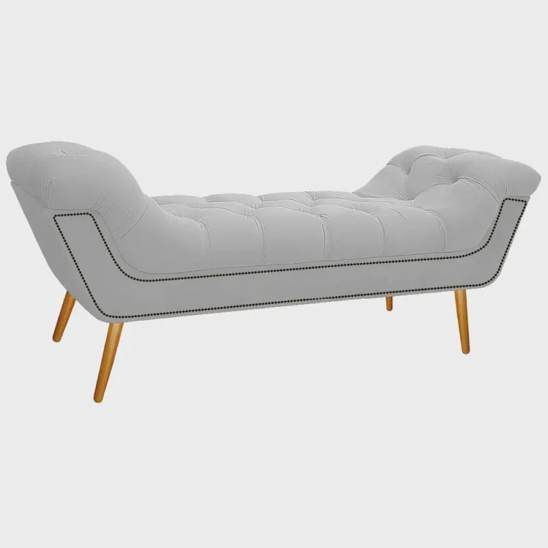 Calçadeira Estofada Veneza 195 cm King Size Suede Branco - adj Decor - Não Disponível