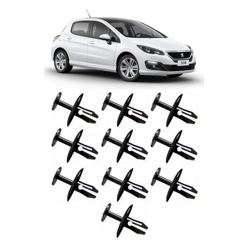Kit 10 Presilha Da Manta Do Capô Peugeot 308 2011 2012...