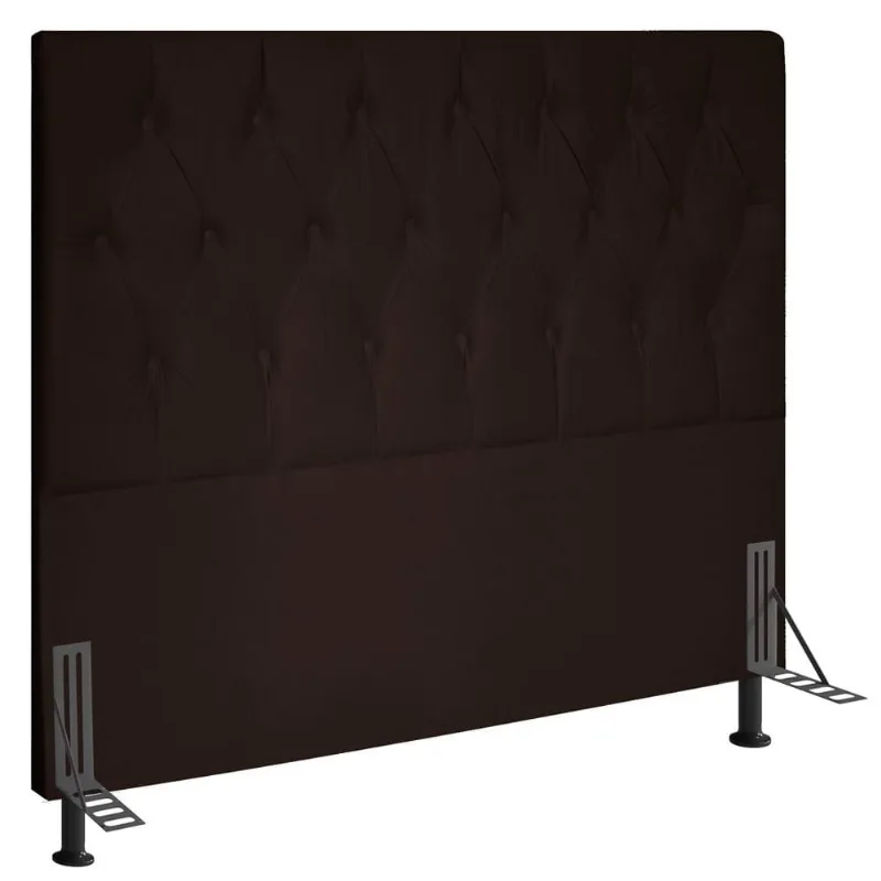 Cabeceira Cama Box Casal Queen 160cm D10 Topázio Suede Marrom - Mpozenato