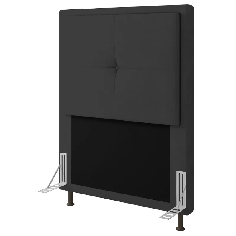 Cabeceira Cama Box Solteiro 90cm D10 Ametista Suede Cinza - Mpozenato