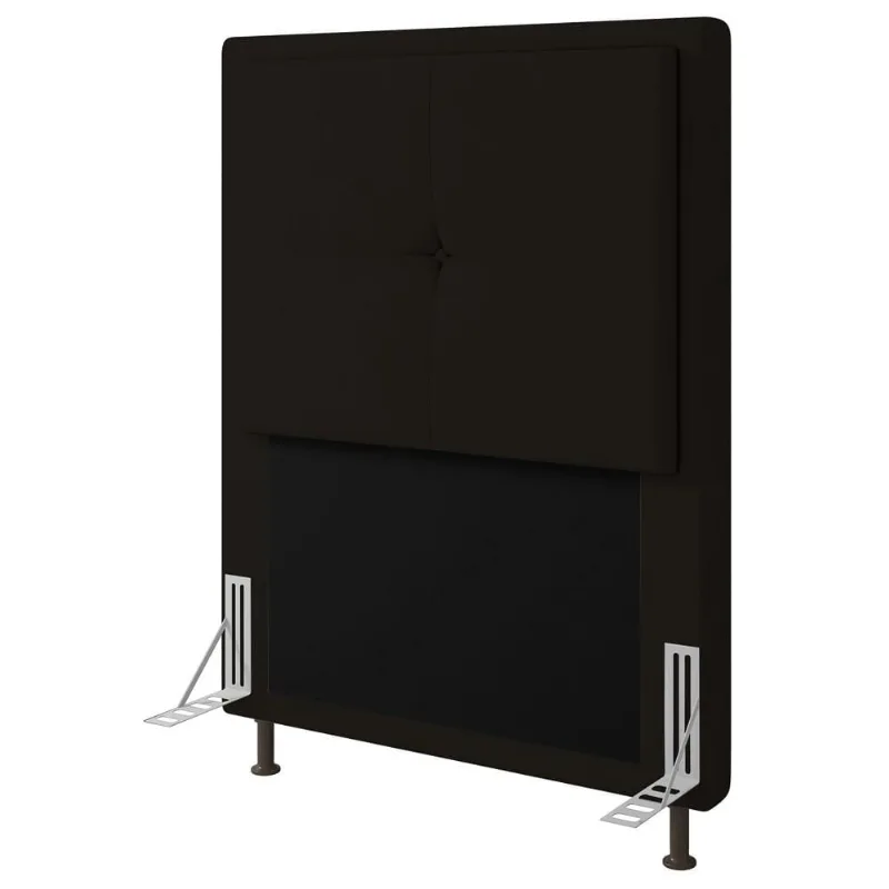 Cabeceira Cama Box Solteiro 90cm D10 Ametista Suede Marrom - Mpozenato