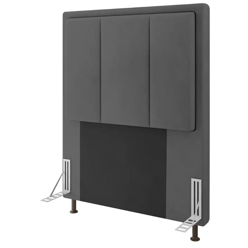 Cabeceira Cama Box Solteiro 90cm D10 Opala Suede Cinza - Mpozenato