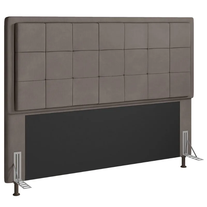 Cabeceira Cama Box Casal King 193cm D10 Ônix Suede Bege - Mpozenato