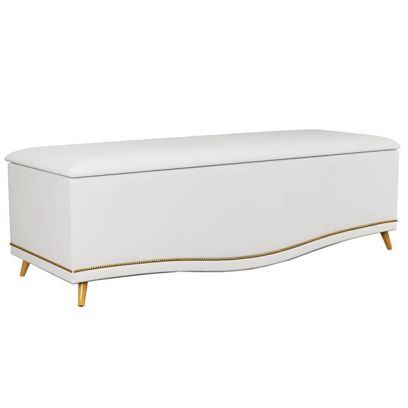 Calçadeira Baú Casal 140cm Imperial J02 Corano Branco - Mpozenato - Não Disponível