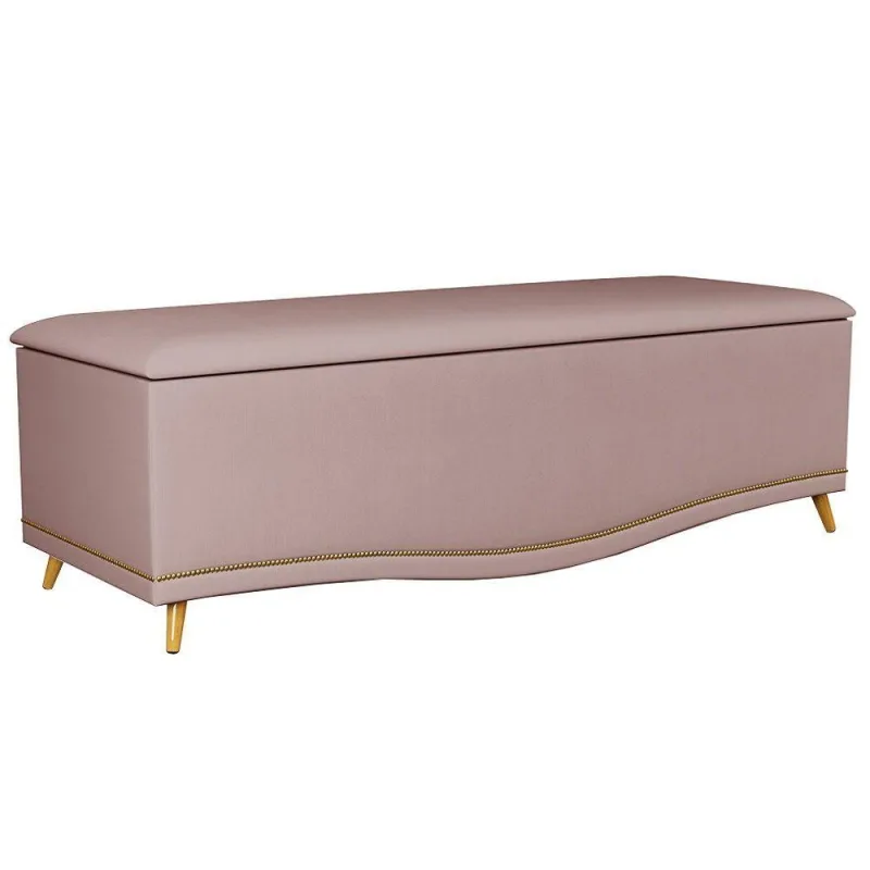 Calçadeira Baú 195Cm Suede Rosê - Não Disponível