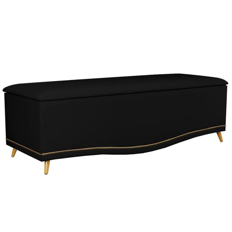 Calçadeira Baú 195Cm Corano Preto - Não Disponível - Móveis