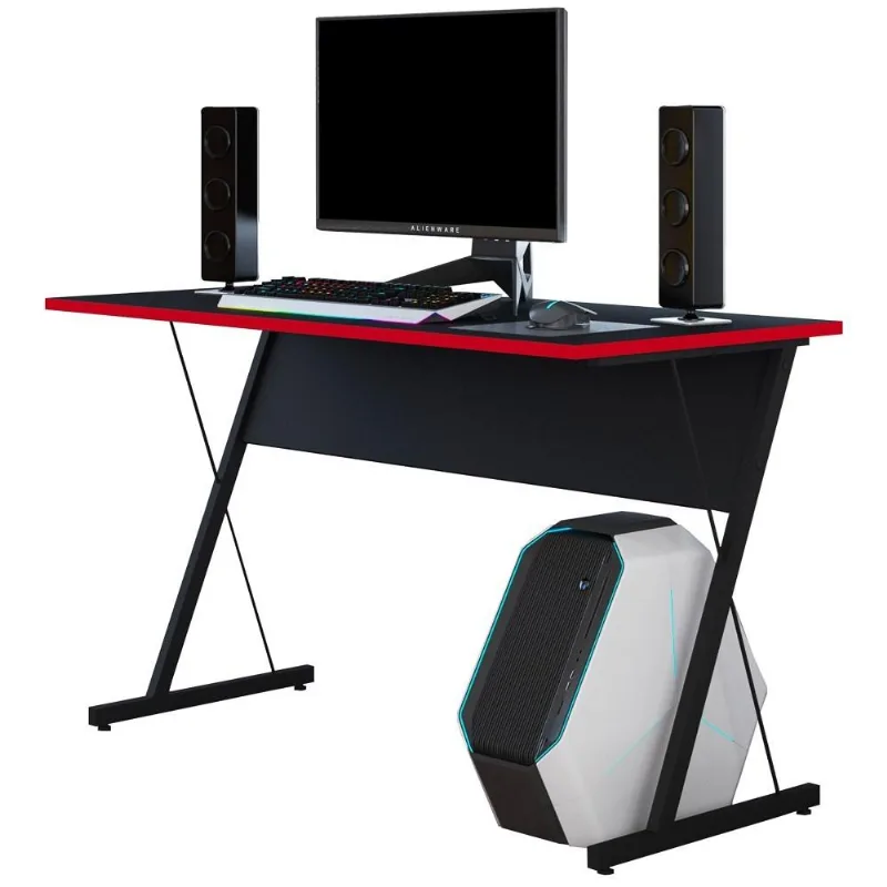 Mesa Para Computador Notebook Gamer 120cm Sigma Z F02 Preto/Vermelho - Mpozenato