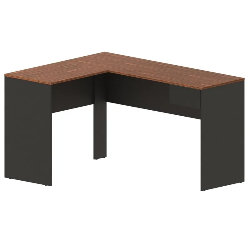Mesa Para Computador Escrivaninha de Canto 135cm 1 Gaveta Euro II C14 Dakota/Preto - Mpozenato