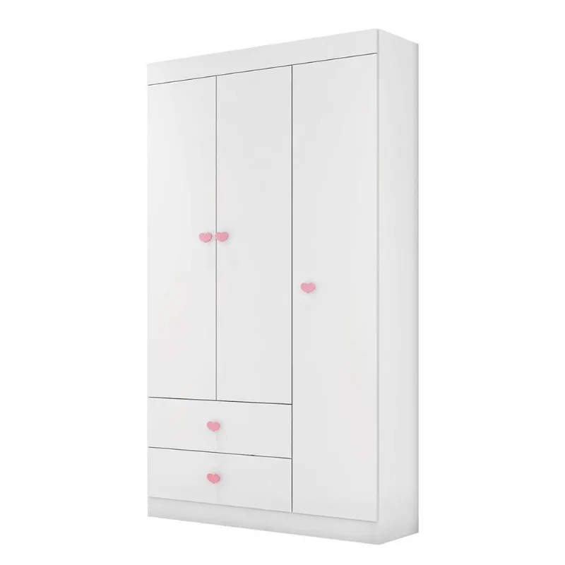 Guarda-Roupa Mpozenato Guarda Roupa 3 Portas 2 Gavetas X21A Branco 199 cm 104 40 Guarda Roupa 3 Portas 2 Gavetas X21A Carruagem Branco - Mpozenato