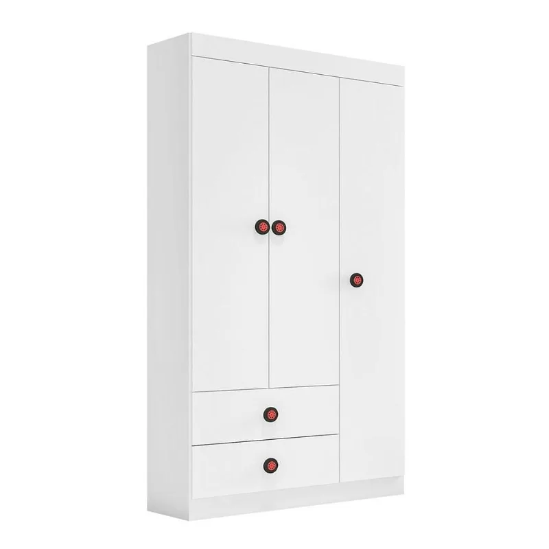 Guarda-Roupa Mpozenato Guarda Roupa 3 Portas 2 Gavetas X21A Sport Car Branco 104 cm 199 40 Guarda Roupa 3 Portas 2 Gavetas X21A Sport Car Branco - Mpozenato