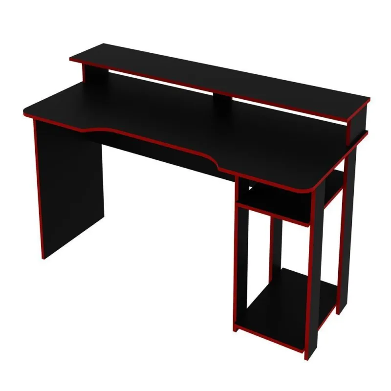 Mesa Para Computador Notebook Gamer Me4153 Preto-vermelho - Tecno Mobili - Não Informado - Móveis