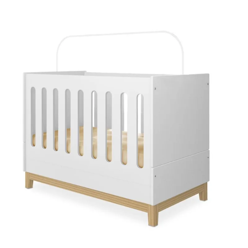Berço 3 em 1 Mini Cama Sofá MDF Certificado Inmetro Imaginare I05 Branco Fosco/Natural - Mpozenato