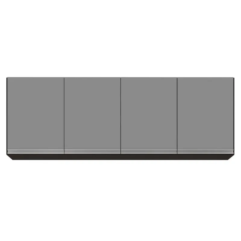 Armário Aéreo 160cm 4 Portas Nevada Preto-cinza - Lumil Móveis - OUTRAS - Agro