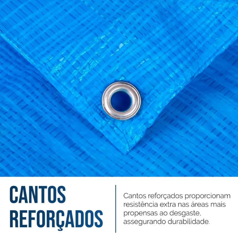 Lona Plástica de Proteção Cobertura Impermeável Azul 5x4 mts