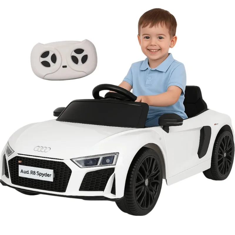 Carro Elétrico Importway Audi R8 Spyder Branco 12V Controle Remoto
