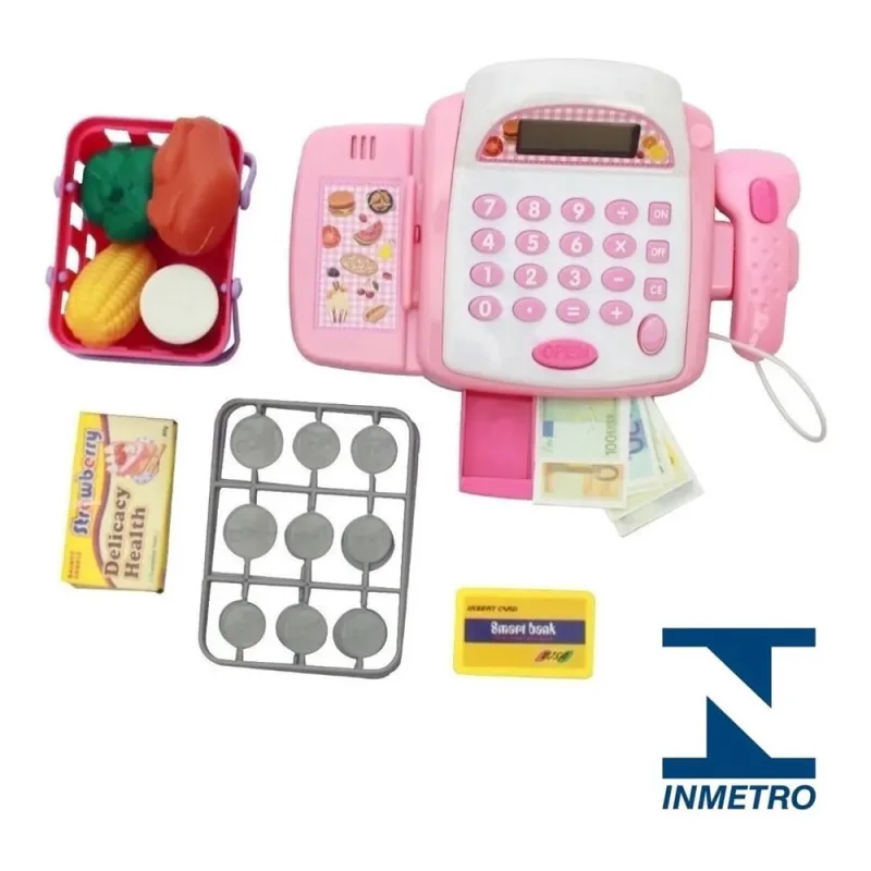 Caixa Registradora Acessórios Dinheiro Mercadinho Infantil - Não Disponível - Brinquedos