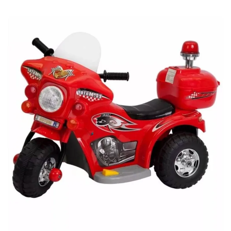Mini Moto Elétrica Infantil Triciclo Policial Vermelha Bw002vm Importway