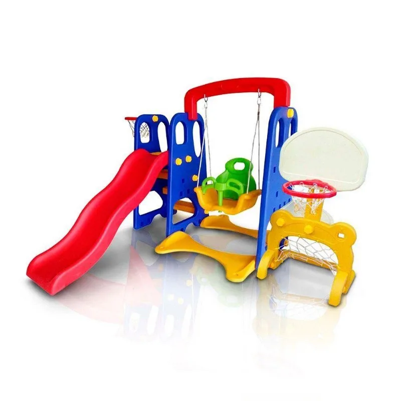 Playground Infantil 5 Em 1 Bw050 A Partir De 3 Anos Com Escorregador Balanço E Gol Importway