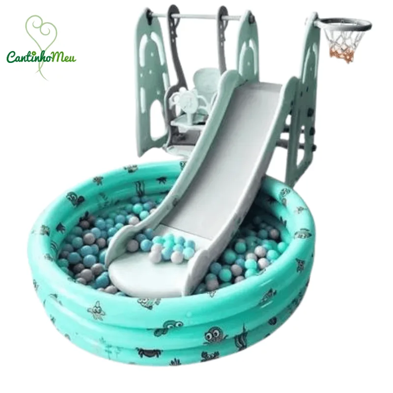 Playground Infantil 4x1 Verde - Importway