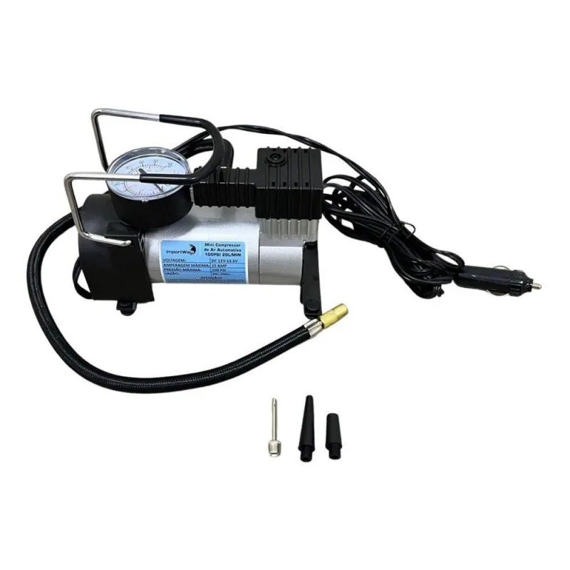 Mini Compressor De Ar Automotivo 100Psi 20L/Min Iwmca10020 - Não Disponível - Construção E Ferramentas