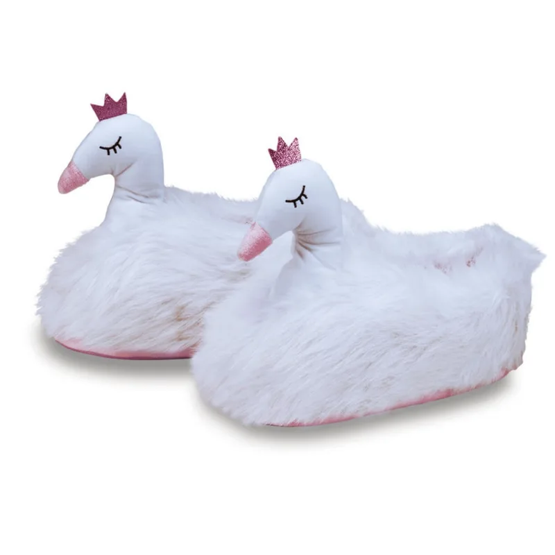 Pantufa Cisne 3d Com Solado De Borracha Super Conforto Adulto E Infantil Unissex 39/41
