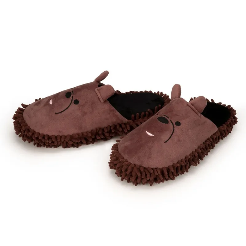 Chinelo Pantufa Urso Marrom 3d Infantil E Adulto Com Solado De Mop Isolante Térmico 36/37