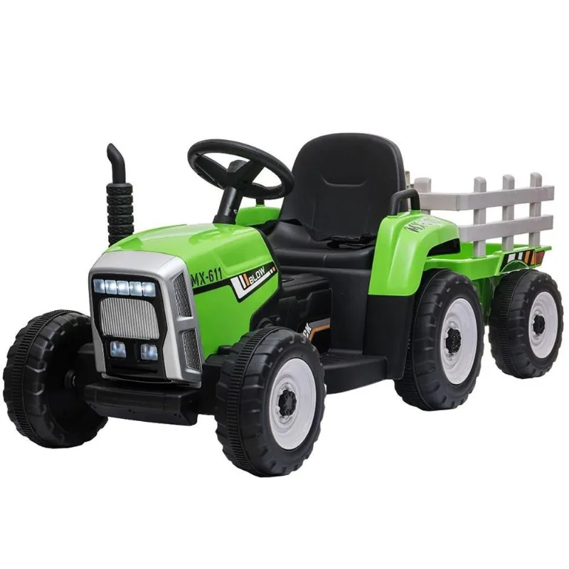 Mini Trator Elétrico 12v Cor Verde Com Carreta Bw210vd Importway-verde