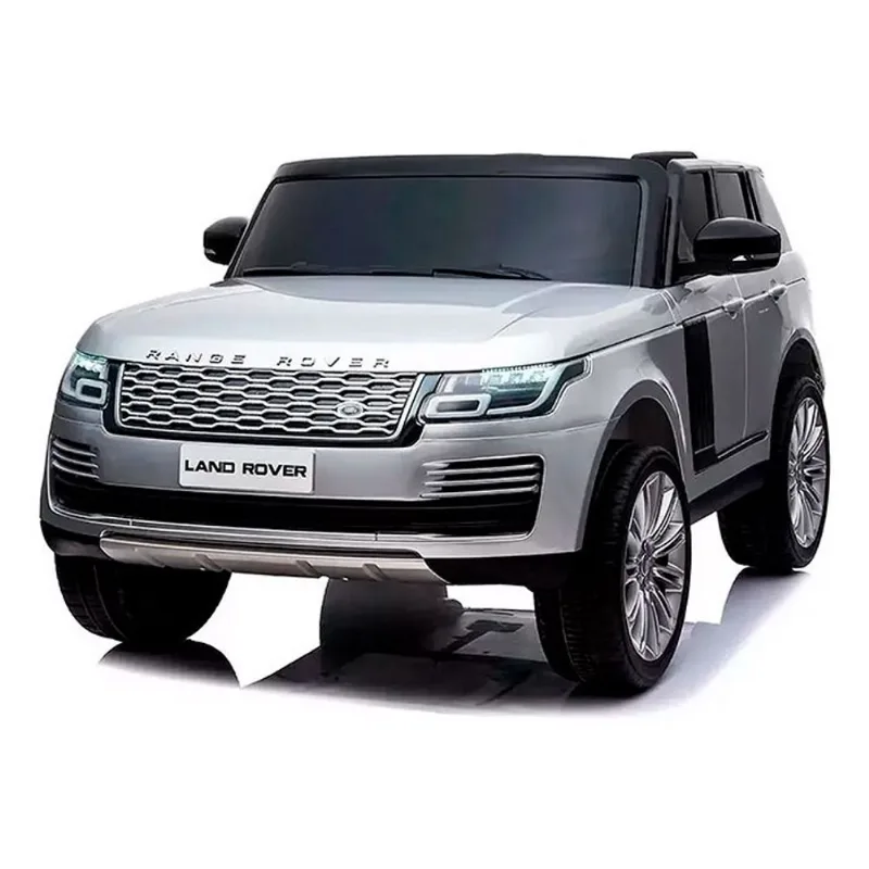 Carrinho Elétrico Infantil Land Rover Prata 2 Bancos Em Couro Tração 4x4 Com MP5 12V Importway Suporte até 25kg