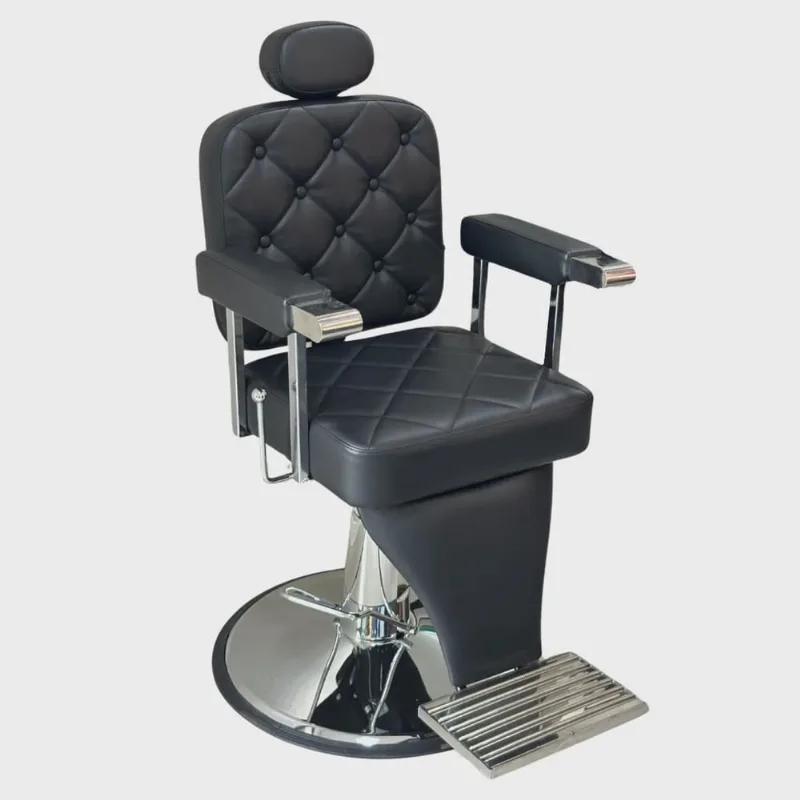 Cadeira Barbeiro Cabelereiro Reclinável Poltrona Salão Suporta 150 kg Preta Importway Iwcbrbr-005