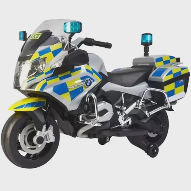 Mini Moto Elétrica Infantil Bateria 12V Bmw R 1200RT Som Farol Led Polícia Prata Importway Bw-316 Pr