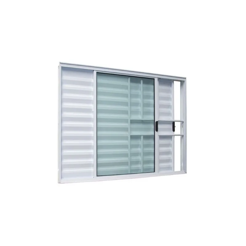 Veneziana Safira Branco 3 Folhas Com Grade 100x150 Esquadrifazio