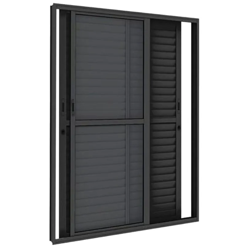 Porta Balcão 3 Folhas L-25 Diamante Preto 210x120 Esquadrifazio