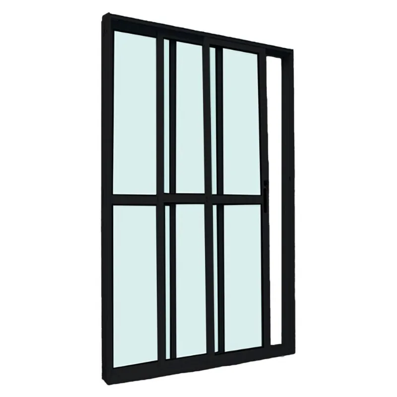 Porta Balcão 3 Folhas L-22 Safira Preto 210x150 Esquadrifazio