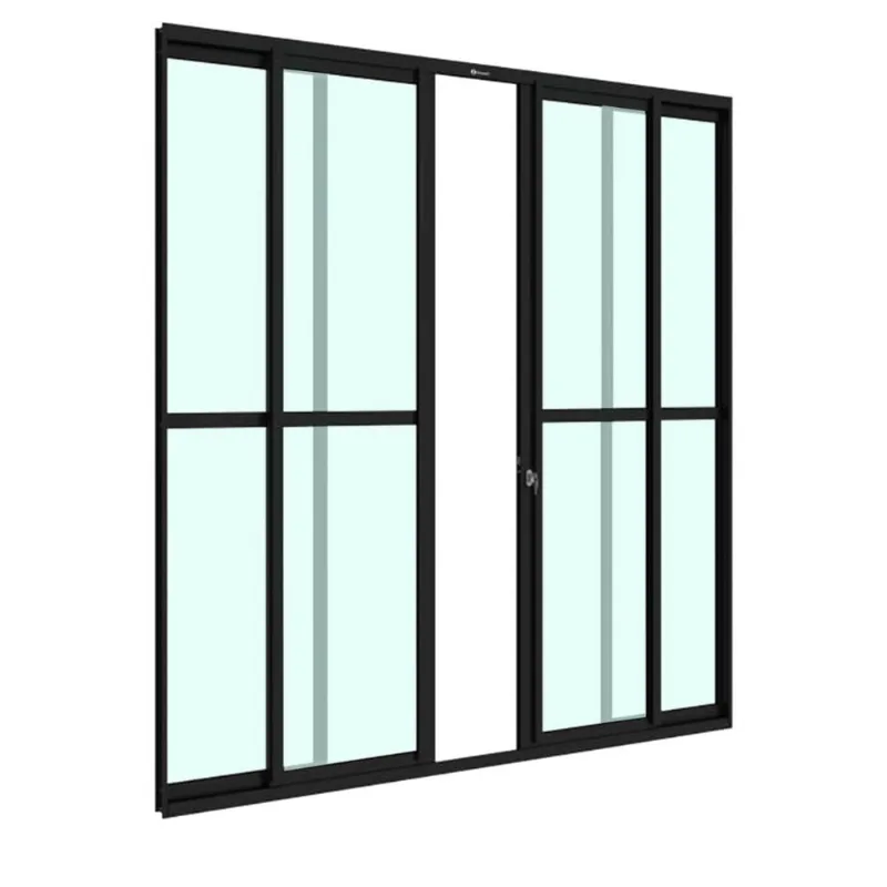 Porta Balcão 4 Folhas L-25 Diamante Preto 210x200 Esquadrifazio