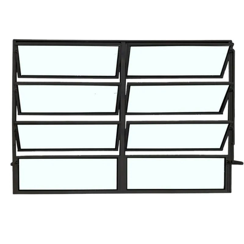 Vitro Basculante Safira Preto 2 Seções 080x150 Esquadrifazio